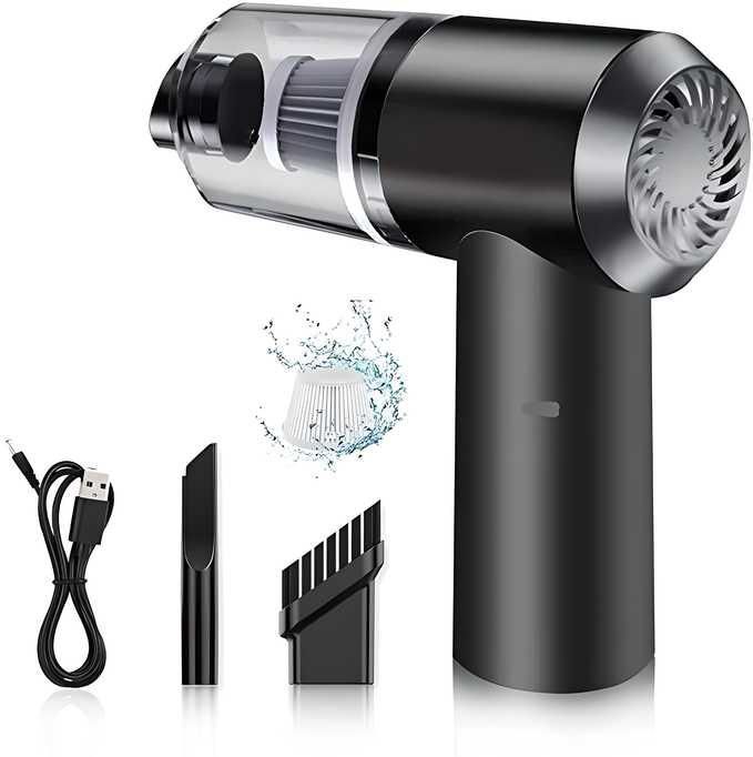 3-in-1 Portable Wireless Car Vacuum Cleaner & Air Duster – USB Rechargeable Handheld Blower