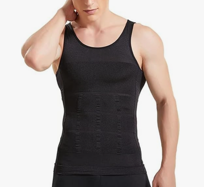 Men’s Slimming Body Shaper Vest – Tummy Control & Chest Compression Undershirt - Free delivery all over india