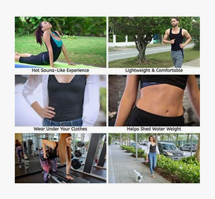 Men, Women, Unisex Shapewear Sweat Vest Unisex (L) Black