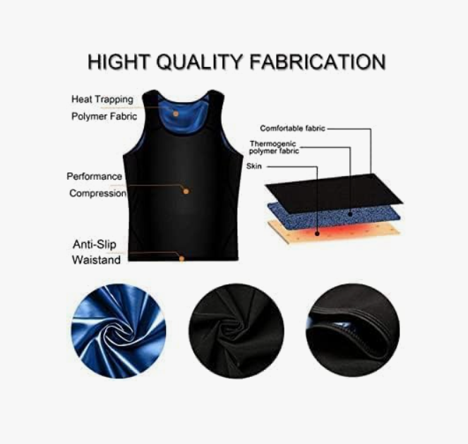 Men, Women, Unisex Shapewear Sweat Vest Unisex (L) Black