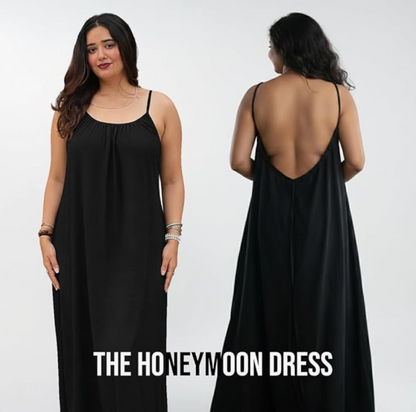 Honeymoon Soft Flow Maxi Dress for Women – Off Shoulder Nighty Gown, Comfortable Lounge & Romantic Nightwear