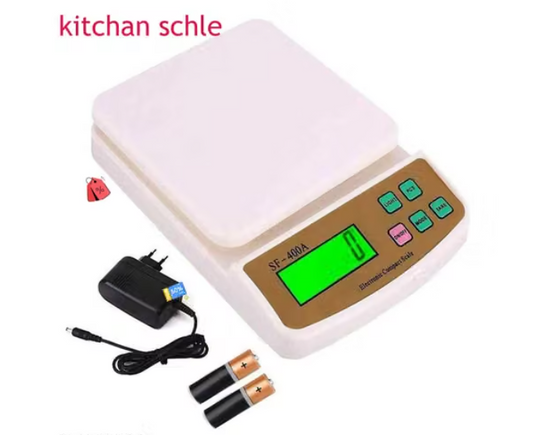 Digital Kitchen Weighing Scale 10 kg, Electronic Weight Machine with LCD Display for Baking, Cooking, Food & Diet, SF-400/A121. 6Months Warranty